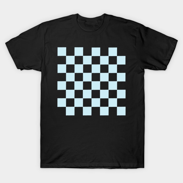 Light Blue Checker Pattern T-Shirt by maya-reinstein